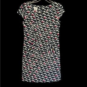 Blue and White Preppy Sailboat Vintage Coastal Cap Sleeve Dress - Size 4